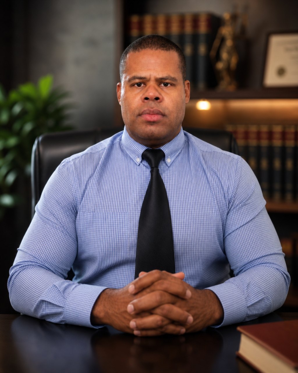 Dr. Everton Camilo em sua mesa de trabalho